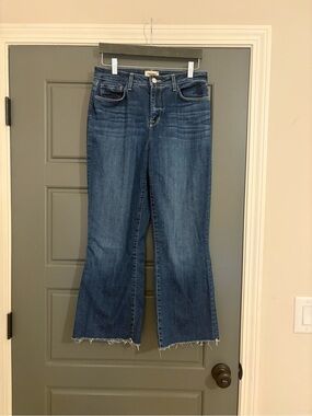 L’AGENCE Kendra High Rise Cropped Flare Jeans Laredo Wash Size 28